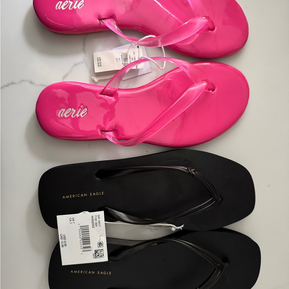 aerie Hot Pink Jelly Flip Flop Sandals